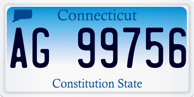 CT license plate AG99756