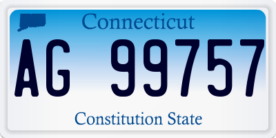 CT license plate AG99757