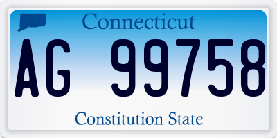 CT license plate AG99758