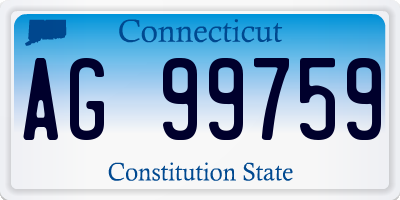 CT license plate AG99759