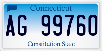 CT license plate AG99760
