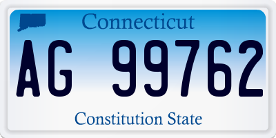 CT license plate AG99762
