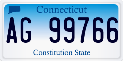 CT license plate AG99766