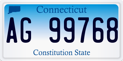 CT license plate AG99768