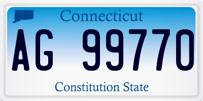 CT license plate AG99770
