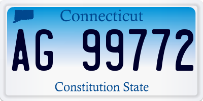 CT license plate AG99772