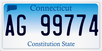 CT license plate AG99774