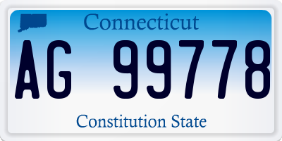 CT license plate AG99778