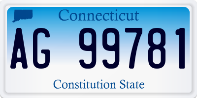 CT license plate AG99781