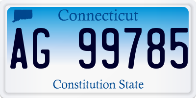 CT license plate AG99785