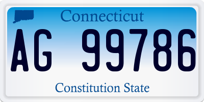 CT license plate AG99786
