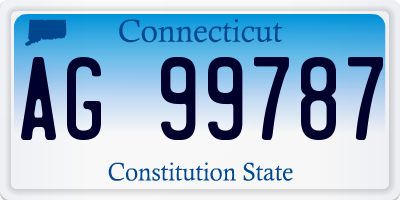 CT license plate AG99787