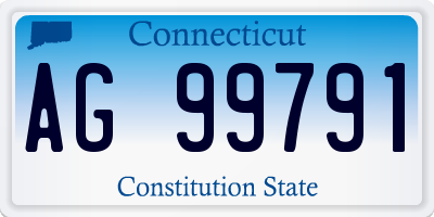 CT license plate AG99791