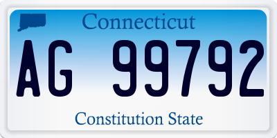 CT license plate AG99792