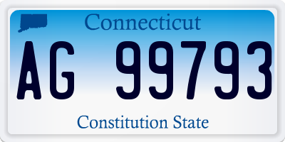 CT license plate AG99793