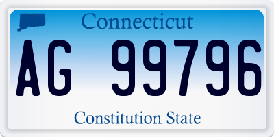 CT license plate AG99796