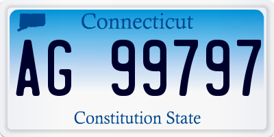 CT license plate AG99797