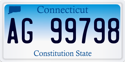 CT license plate AG99798