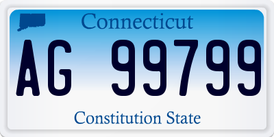 CT license plate AG99799
