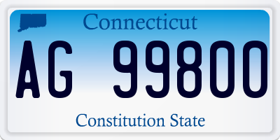 CT license plate AG99800