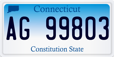 CT license plate AG99803