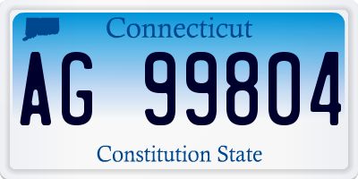CT license plate AG99804