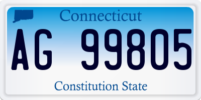 CT license plate AG99805