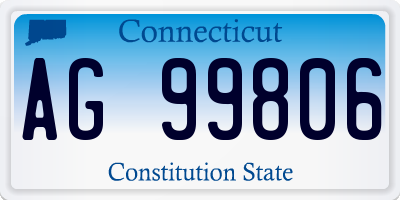 CT license plate AG99806