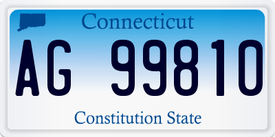 CT license plate AG99810