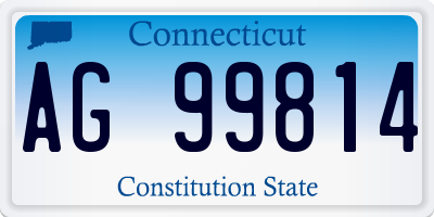 CT license plate AG99814
