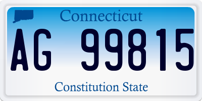 CT license plate AG99815