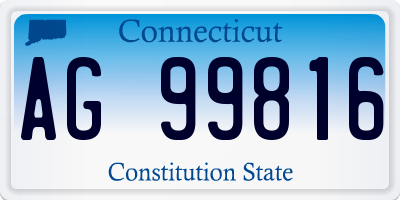CT license plate AG99816
