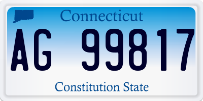 CT license plate AG99817