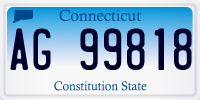 CT license plate AG99818