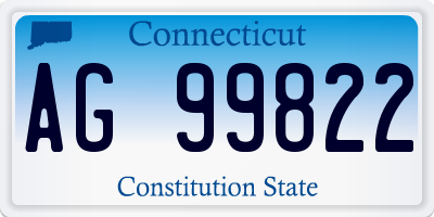 CT license plate AG99822