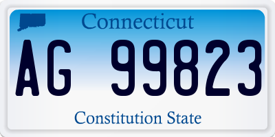 CT license plate AG99823