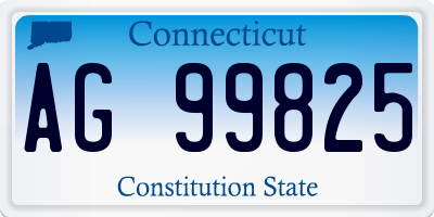 CT license plate AG99825