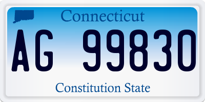 CT license plate AG99830