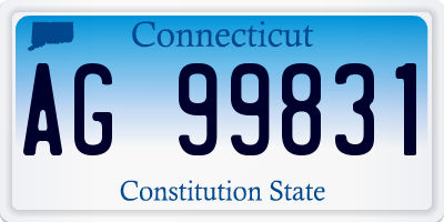 CT license plate AG99831