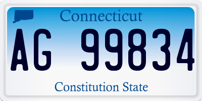 CT license plate AG99834