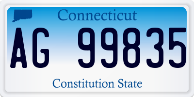 CT license plate AG99835