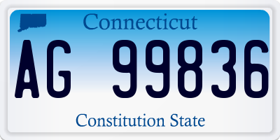 CT license plate AG99836