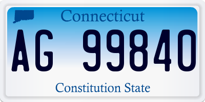 CT license plate AG99840