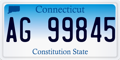 CT license plate AG99845