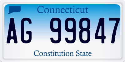 CT license plate AG99847