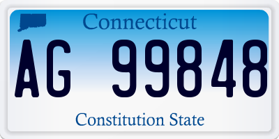 CT license plate AG99848