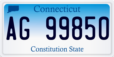CT license plate AG99850