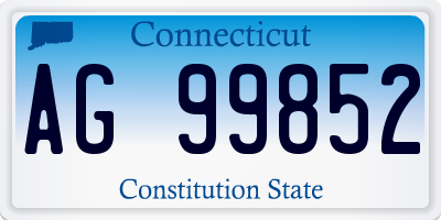 CT license plate AG99852