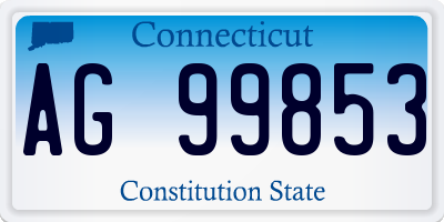 CT license plate AG99853