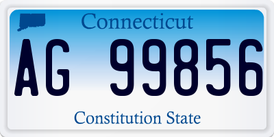CT license plate AG99856
